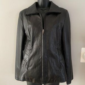 Nine West soft leather jacket, size M, black